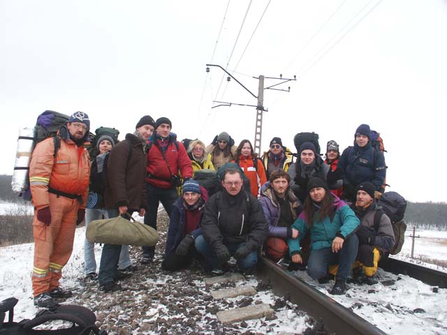 Общее фото на рельсах
